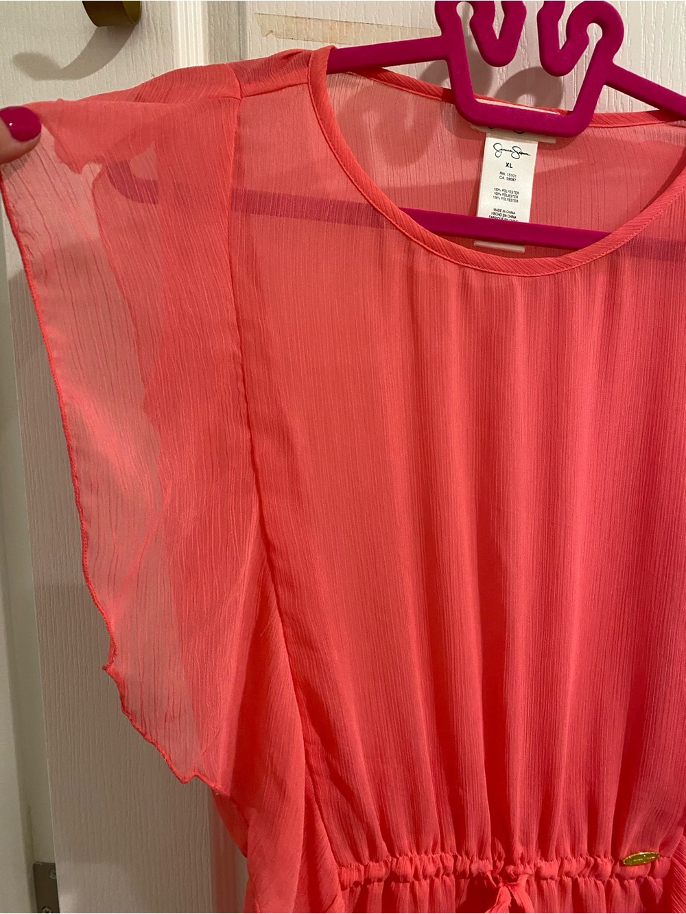 Jessica Simpson Coral Ruffle Drawstring Tunic - Picture 5 of 7